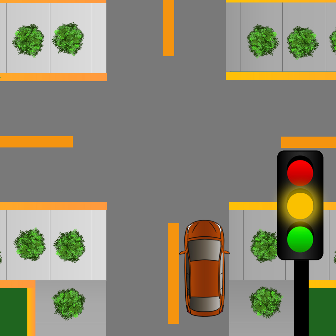 Test 3 - What should you do if you're driving up to a traffic light and it turns from green to amber?