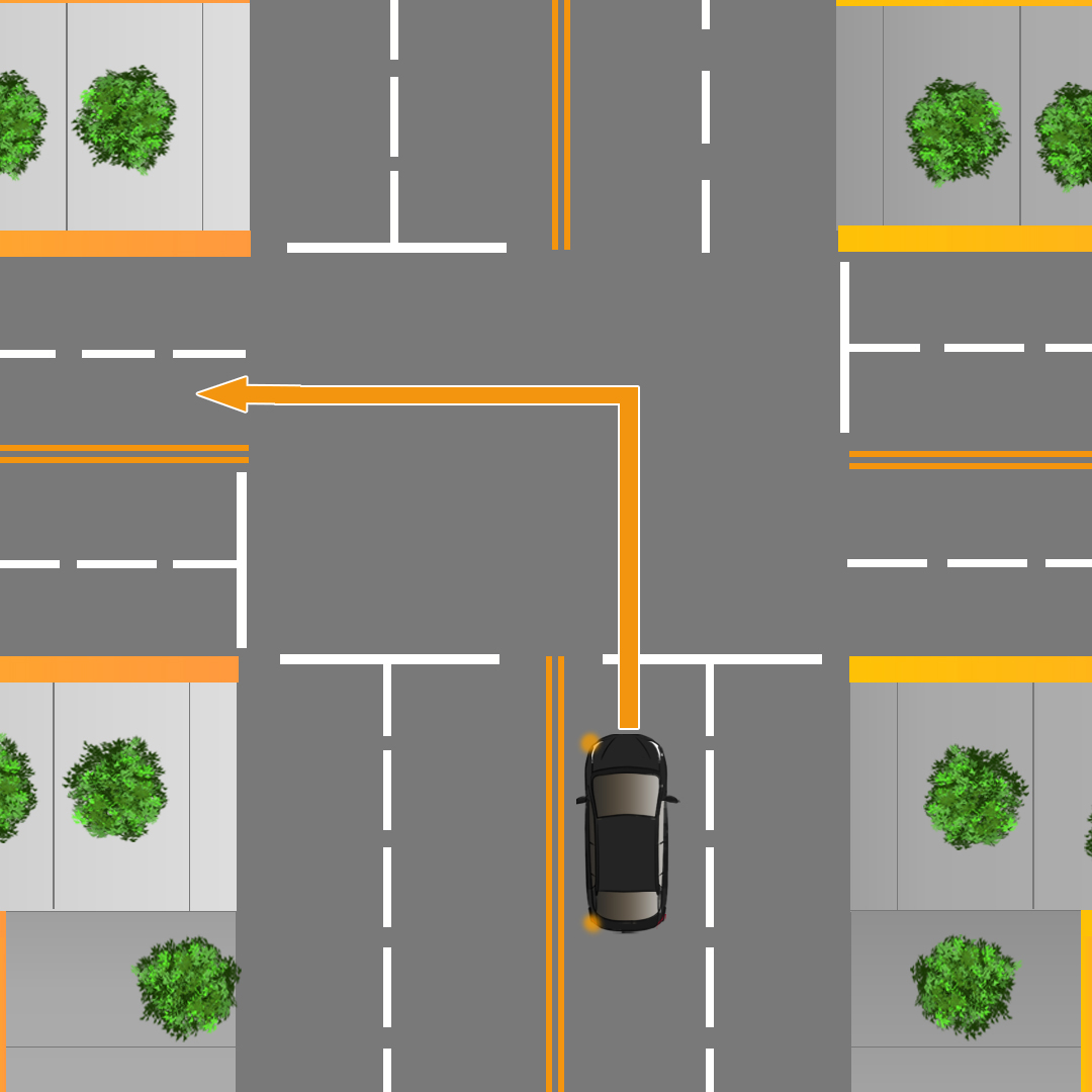 newfoundland-and-labrador car - What should you do while making a left-turn if both the road you are on and the road you are turning onto are two-way streets?