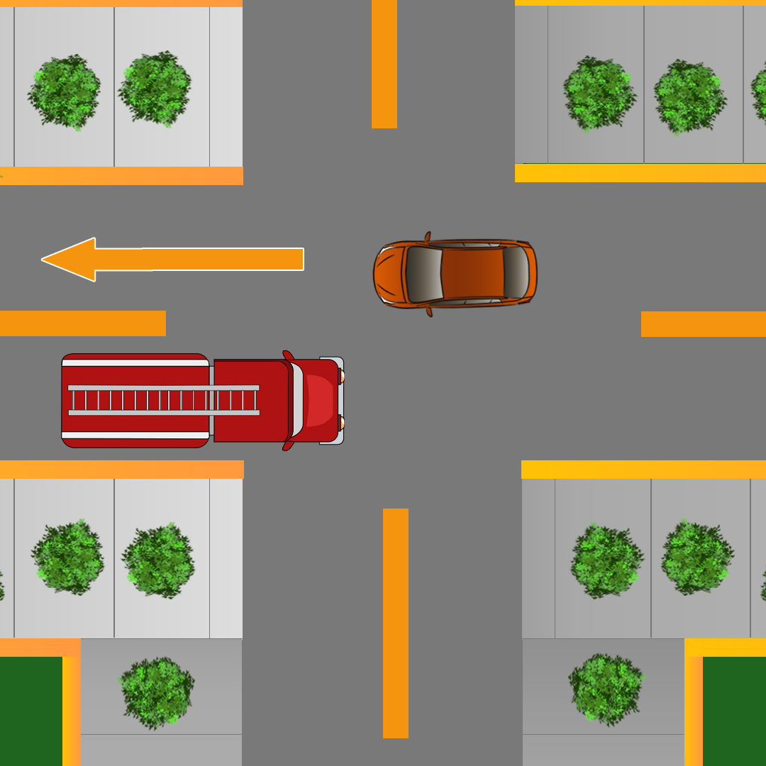 Driving Test Canada - Car Test 1 - What should you do at an intersection where you're waiting to turn left but there's an oncoming firetruck with its lights on that can't get through?