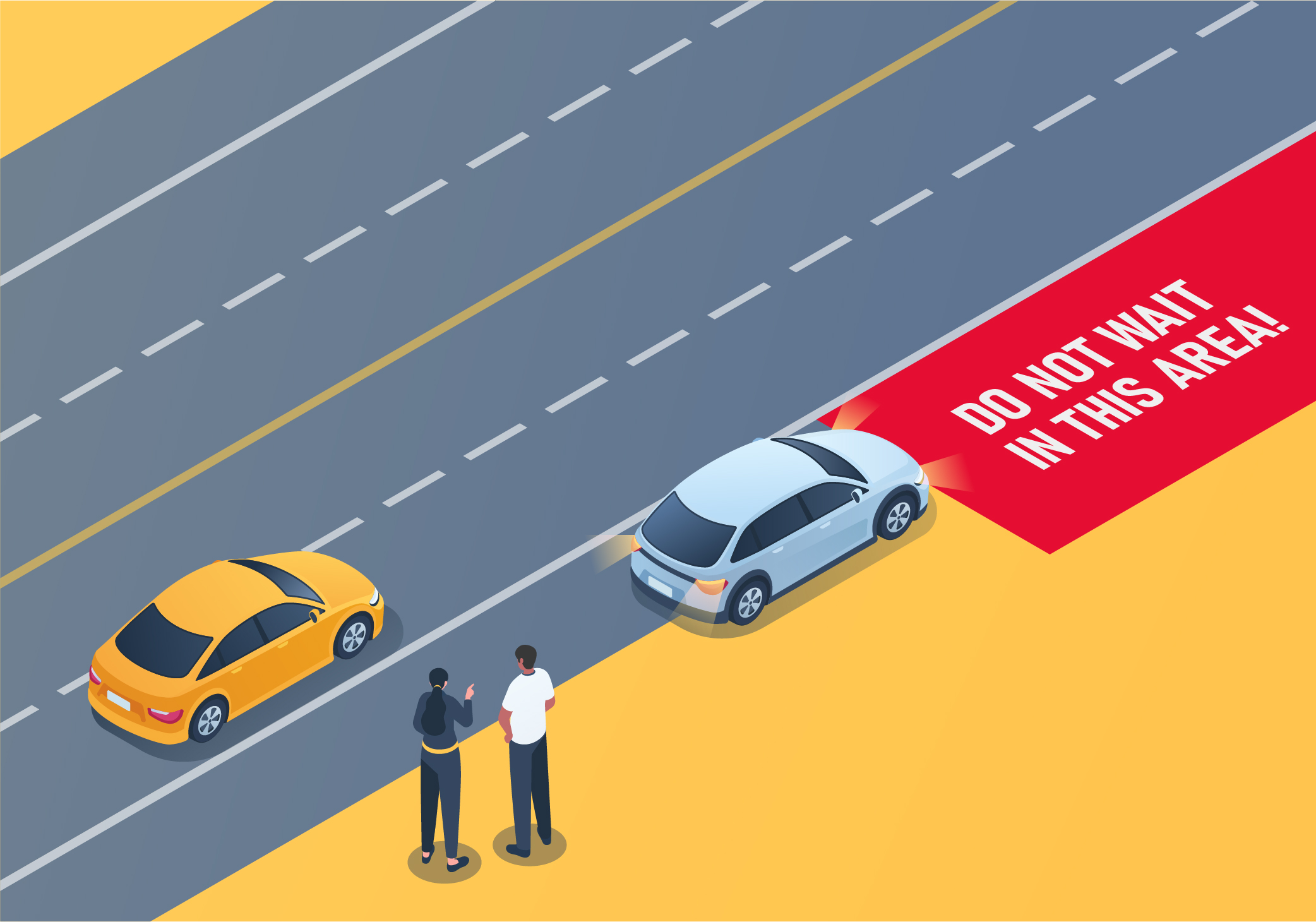 Where should you wait for help to come if you are parked in a potentially dangerous place? - Where should you wait for help to come if you are parked in a potentially dangerous place?