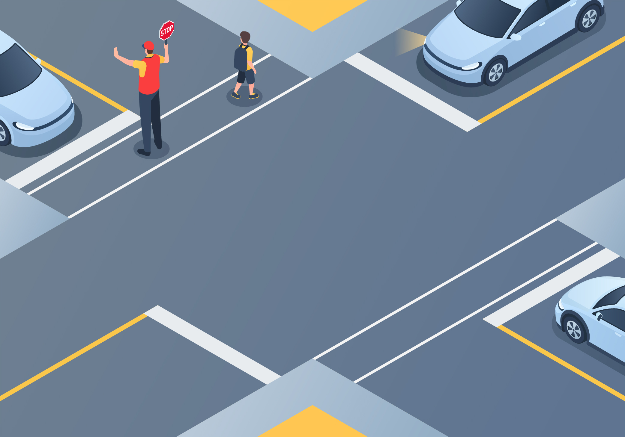 Stopping - How long should you remain stopped at a school crossing?