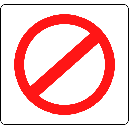 Traffic Signs - What does the red circle and slash on a white background sign mean?