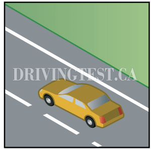 Test 3 - Where should you normally drive on a roadway except in cases where you're planning to turn left or pass other vehicles?