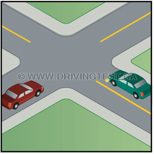 Which vehicle gets the right-of-way two vehicles are approaching an uncontrolled intersection at the same time? - Which vehicle gets the right-of-way two vehicles are approaching an uncontrolled intersection at the same time?