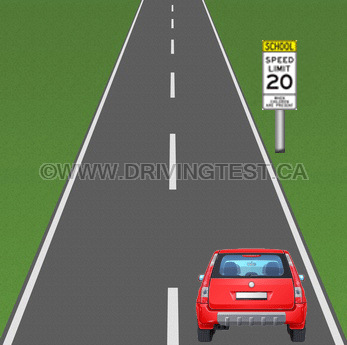 Driving Test Canada - Car Test 1 - If you are caught speeding in a school area, you could accrue _____.