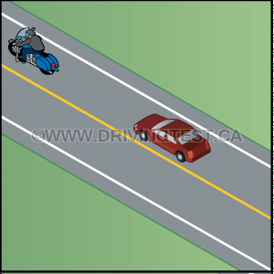 Test 4 - Remember that motorcyclists are entitled to _________ when you are driving near one.