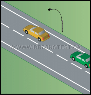 Test 2 - How long of a gap should there be between the rear bumper of the vehicle in front of you passing a point and your front bumper passing the same point?