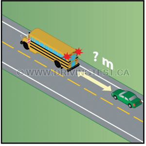 How far away must you stop from a school bus with red flashing lights? - How far away must you stop from a school bus with red flashing lights?