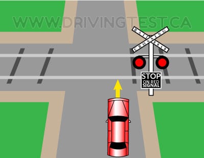 Test 2 - What minimum distance away from a rail should you stop in an area where speed in non-restricted?