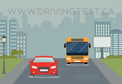 Test 4 - Which of the following is not a result of wet roads?