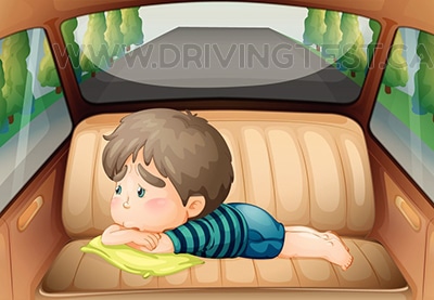 Test 4 - If a child is _______, you are prohibited from leaving them in a parked vehicle unattended.