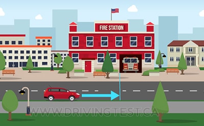 How far away from a police station or fire hall on the opposite side of the road do you need to park? - How far away from a police station or fire hall on the opposite side of the road do you need to park?